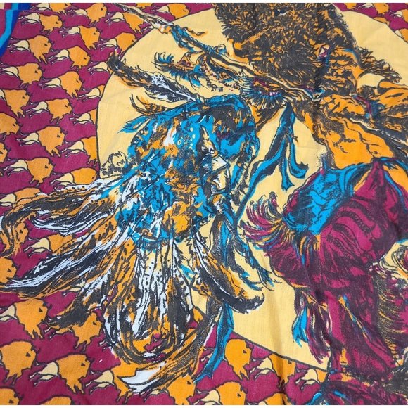SPRINGS "Buffalo Roam" Western Bandana Native American Dancing Buffalo. Rogers - Picture 5 of 11